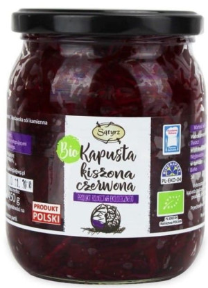 Kapusta czerwona kiszona BIO 450 g Sątyrz
