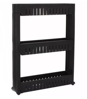 Szafka łazienkowa mobilna na kółkach półka kuchenna czarna