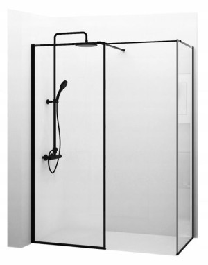 Kabina Prysznicowa Walk-In REA Bler Czarna 120x120 cm
