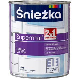 ŚNIEŻKA Farba Emalia Do Plastiku PCV Biała 750ml