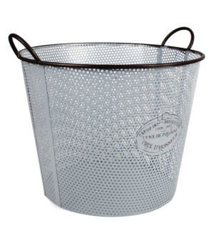 Duży Metalowy Kosz Z Uchwytami Śr.44x34/39h
