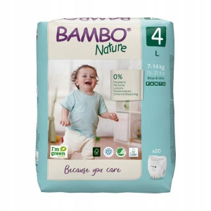 Pieluszki Bambo Nature 4 Maxi 7-14kg 20szt +GRATIS