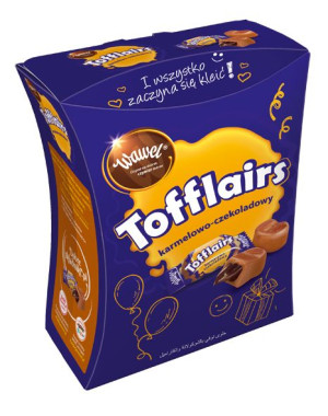 Cukierki Tofflairs karmelowo-czekoladowy Bombonierka Wawel 240g