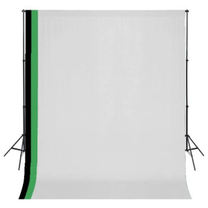 Lumarko Zestaw fotograficzny z 3 tłami z bawełny i ramą, 3 x 3 m