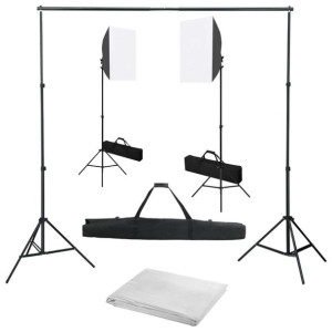 Lumarko Fotograficzny zestaw studyjny z lampami softbox i tłem