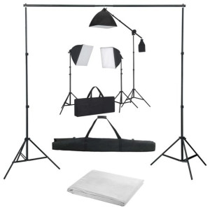 Lumarko Fotograficzny zestaw studyjny z lampami softbox i tłem