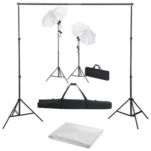 Lumarko Fotograficzny zestaw studyjny z tłem, lampami i parasolkami
