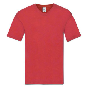 Koszulka męska Original V-neck Fruit of the Loom Czerwony L
