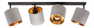 Lampa sufitowa listwa 4 szara abażur LED