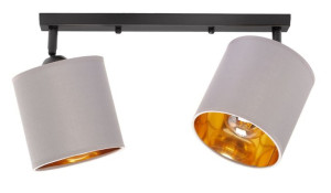Lampa sufitowa listwa podwójna szara abażur