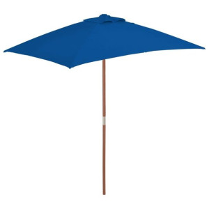 Lumarko Parasol ogrodowy na drewnianym słupku, niebieski, 150x200 cm
