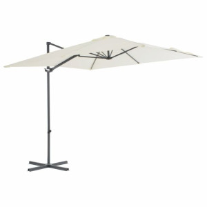 Lumarko Parasol wiszący ze stalowym słupkiem, 250 x 250 cm, piaskowy