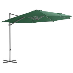 Lumarko Parasol wiszący ze stalowym słupkiem, 300 cm, zielony