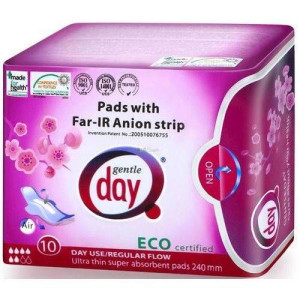 Podpaski higieniczne z paskiem anionowym, na dzień 10 sztuk - Gentle Day