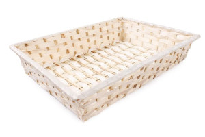 Prostokątny Koszyk Bambusowy 35x25x7h Cm