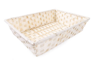 Prostokątny Koszyk Bambusowy 38x28x8h Cm