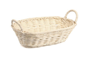 Owalny Koszyk Rattanowy Z Uchwytami 27x16x8/11h Cm