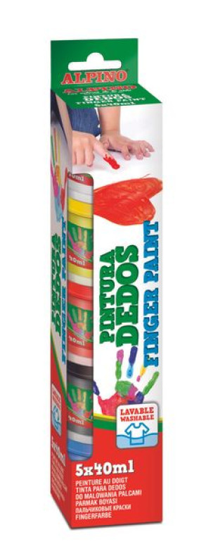 ALPINO Farby do malowania palcami 40ml 5 kolorów