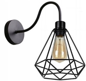 Lampa Ścienna Kinkiet W Stylu Loft Reno E27 Black