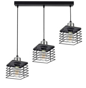 LAMPA SUFITOWA WISZĄCA QUATRO III black silver 0489