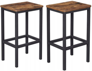 Hokery Stołki Barowe Taboret 2 Szt Industrial Loft