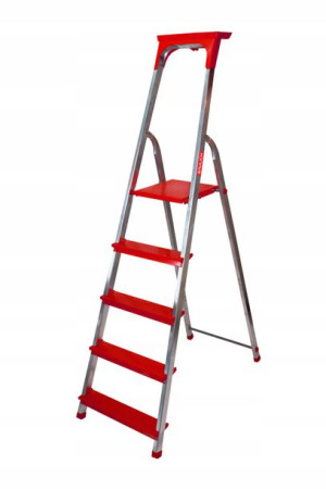 DRABINA aluminiowa domowa 5 stopniowa + PÓŁKA