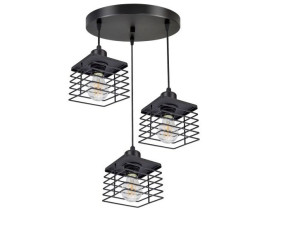 LAMPA SUFITOWA WISZĄCA QUATRO III plafon black silver