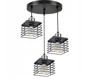 LAMPA SUFITOWA WISZĄCA QUATRO III plafon black silver 0496