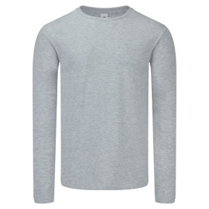 Koszulka męska Iconic z długim rękawem Fruit of the Loom Szary 4XL