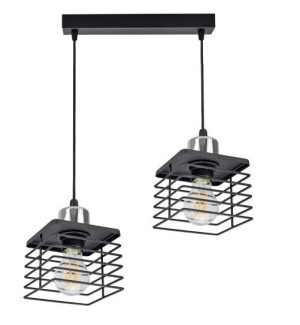 LAMPA SUFITOWA WISZĄCA QUATRO II black silver 0483