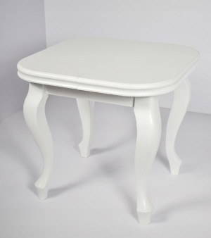 biały stół rozkładany Ludwik 90x90 +3x45 -225cm