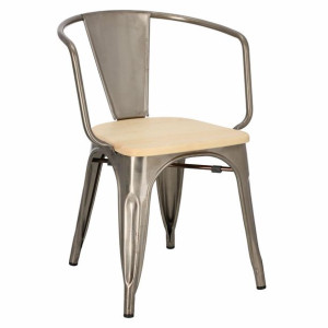 Krzesło Paris Arms Wood metal sosna natu ralna