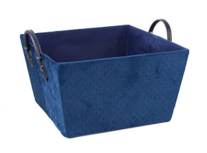Kwadratowy Niebieski Koszyk Pudełko Velvet 30 Cm