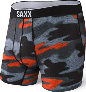 Bokserki męskie sportowe SAXX VOLT Boxer Brief Moro – Czarno-czerwone XL
