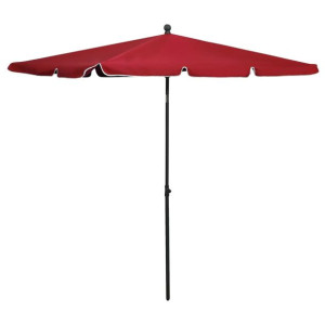 Parasol ogrodowy na słupku, 210x140 cm, bordowy