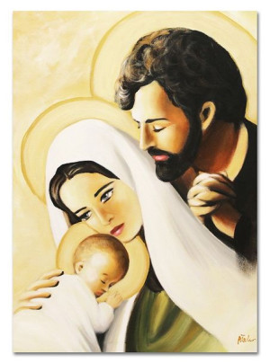 Obraz Świętej Rodziny na ślub 50x70 cm obraz ręcznie malowany na płótnie