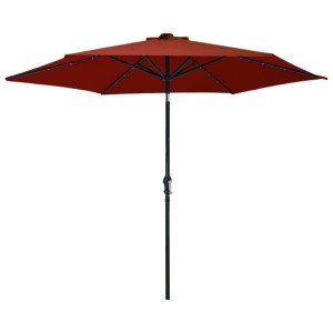 Lumarko Parasol ogrodowy z LED i stalowym słupkiem, 300 cm, terakota