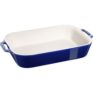 Staub Prostokątny półmisek ceramiczny 4.5 ltr, niebieski