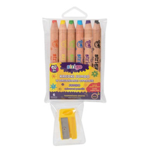 STRIGO Kredki Jumbo W Drewnianej Oprawie + temperówka
