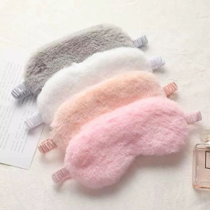 Opaska do snu maska na oczy miękka delikatna SLEEPING EYE MASK SHAGGY róż