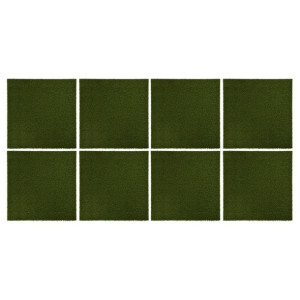 Sztuczna trawa w płytkach, 8 szt., 50x50x2,5 cm, gumowa