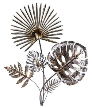 Dekoracja Ścienna Liście Duże Metalowe 89x72 cm