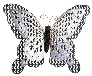Dekoracja Ścienna Motyl Biało-Szary 45x59x3,5