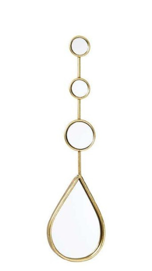 Lustro złote metalowe dekoracja 55x14x2 cm