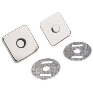 Zapięcie Magnetyczne Do Torebki Kwadrat 18x18 Mm - Nikiel