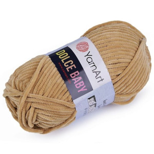 Włóczka Chenille Dolce Baby 50g - Beżowa