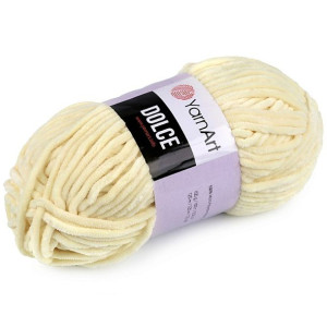 Włóczka Chenille Dolce 100g - Kremowa