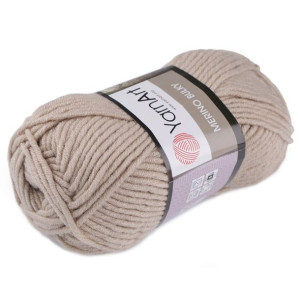 Włóczka Merino Bulky 100g - Szaro-beżowa