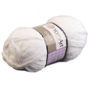 Włóczka Chenille Dolce 100g - Biała