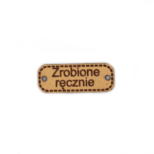 Przywieszka Zrobione Ręcznie Ekoskóra Jasny Brąz 20 Mm